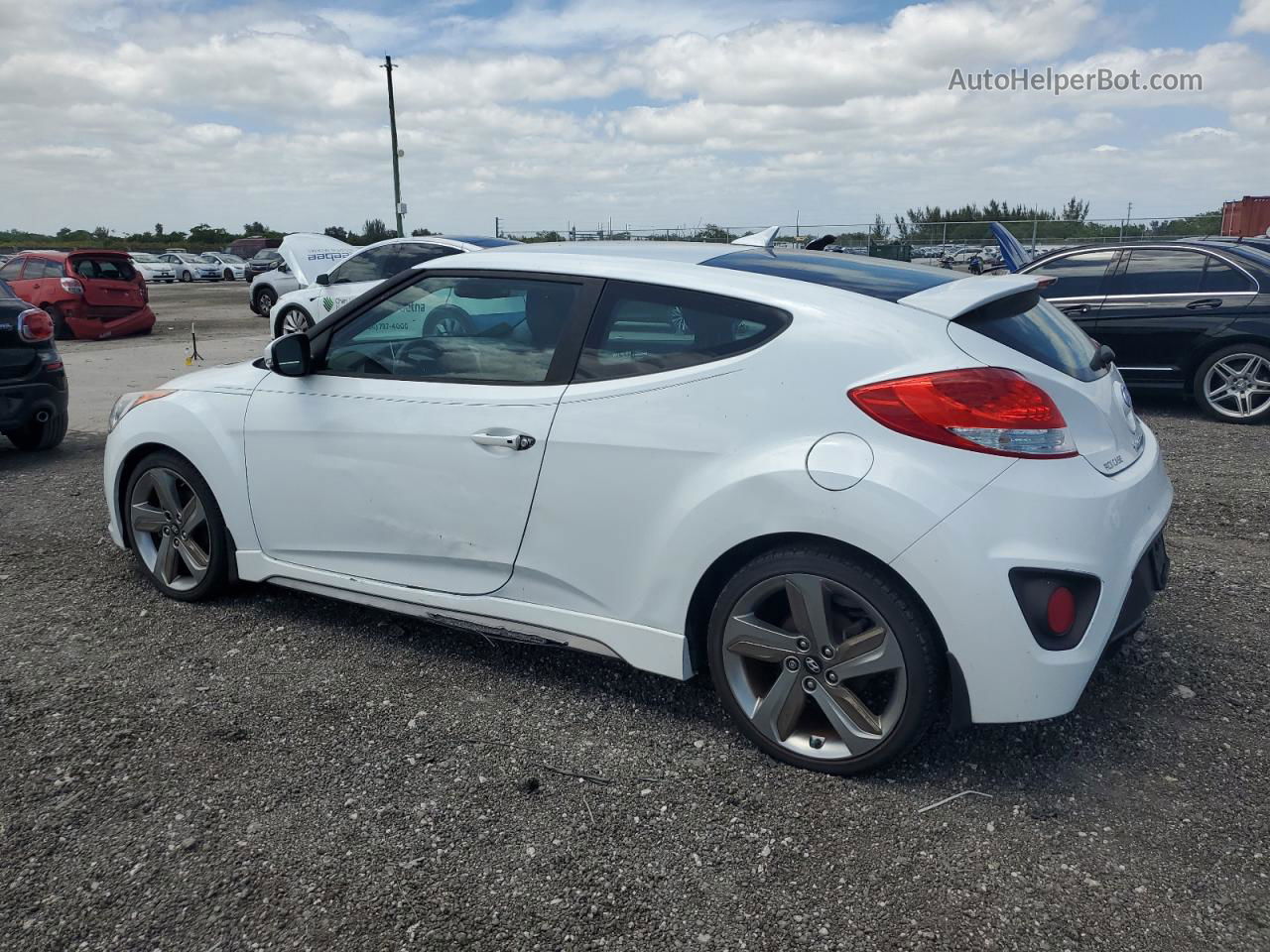 2013 Hyundai Veloster Turbo White vin: KMHTC6AE8DU172644