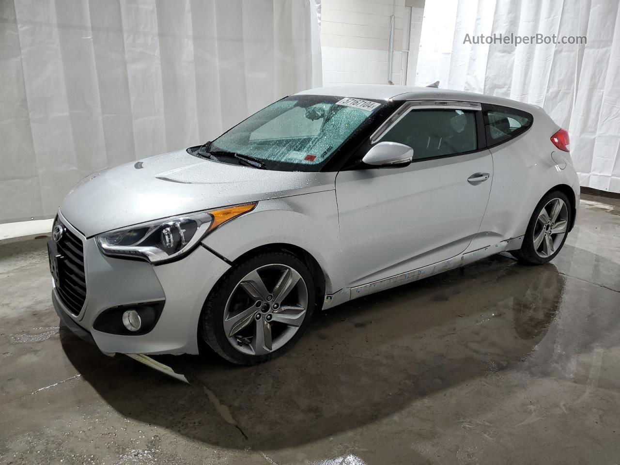 2013 Hyundai Veloster Turbo Silver vin: KMHTC6AE8DU177312