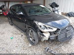 2013 Hyundai Veloster Turbo W/blue Black vin: KMHTC6AE9DU102201