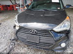 2013 Hyundai Veloster Turbo W/blue Black vin: KMHTC6AE9DU102201