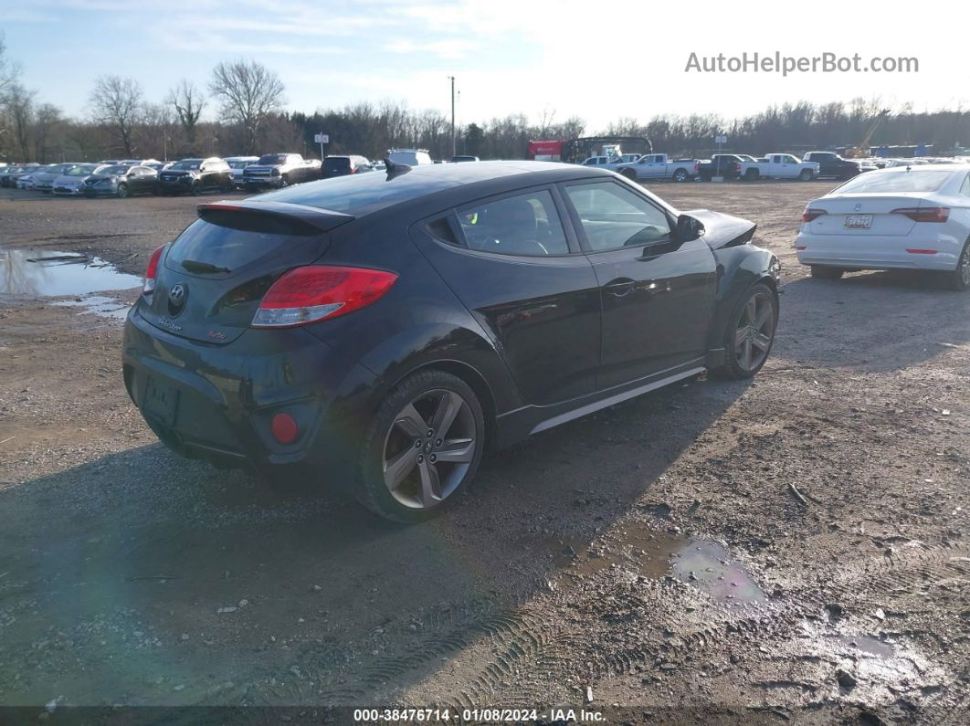 2013 Hyundai Veloster Turbo W/black Black vin: KMHTC6AE9DU106880