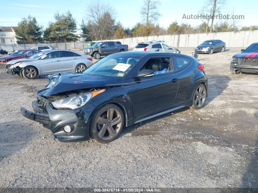 2013 Hyundai Veloster Turbo W/black Black vin: KMHTC6AE9DU106880