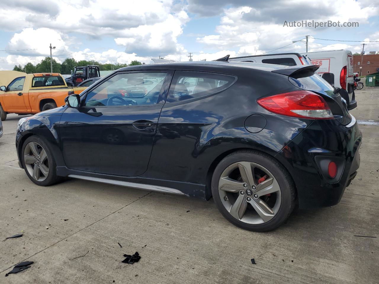 2013 Hyundai Veloster Turbo Black vin: KMHTC6AE9DU110959