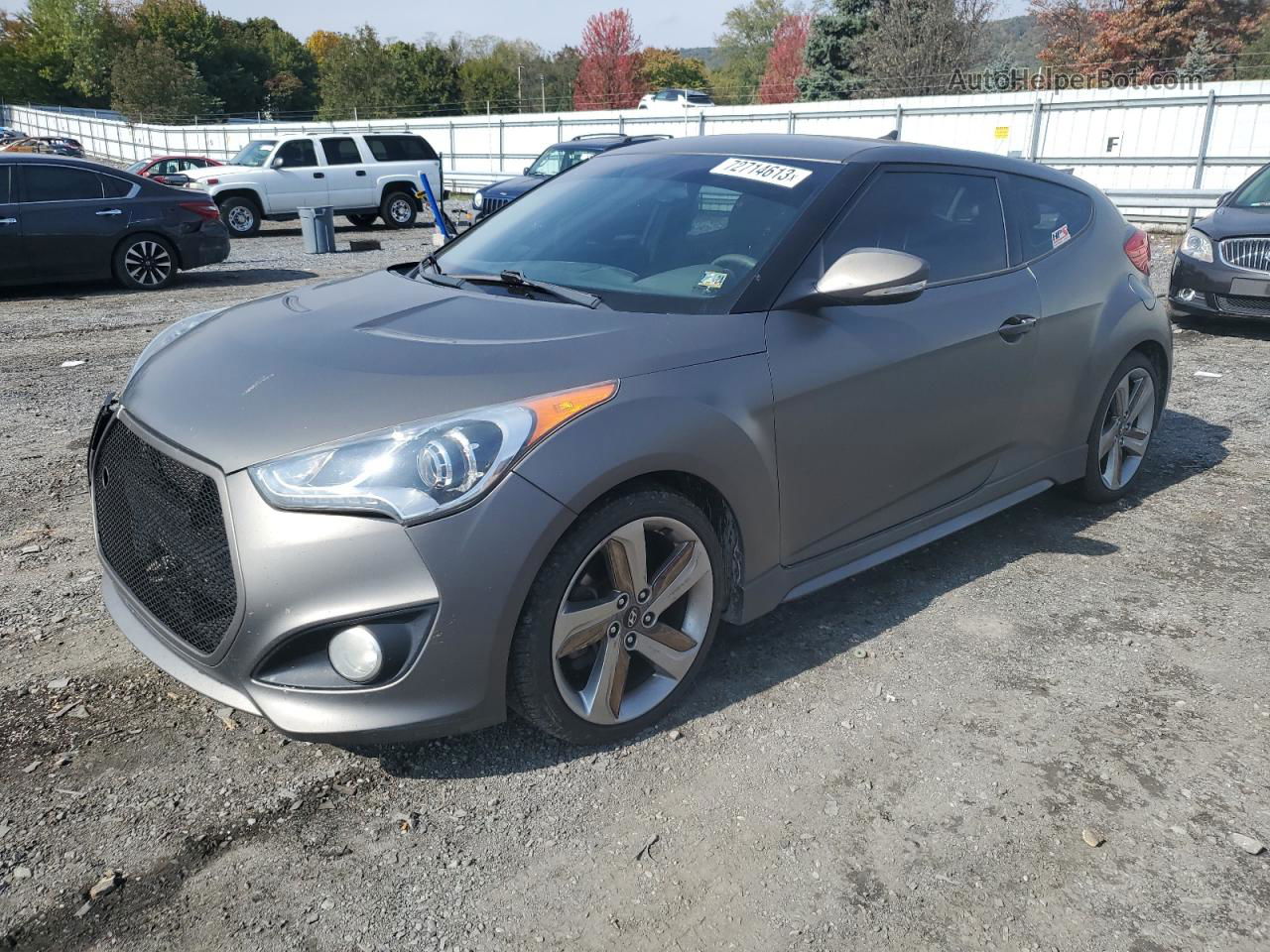 2013 Hyundai Veloster Turbo Серый vin: KMHTC6AE9DU135053