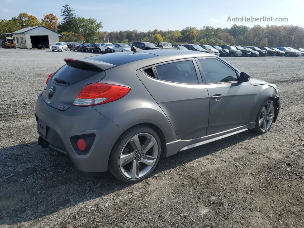 2013 Hyundai Veloster Turbo Gray vin: KMHTC6AE9DU135053