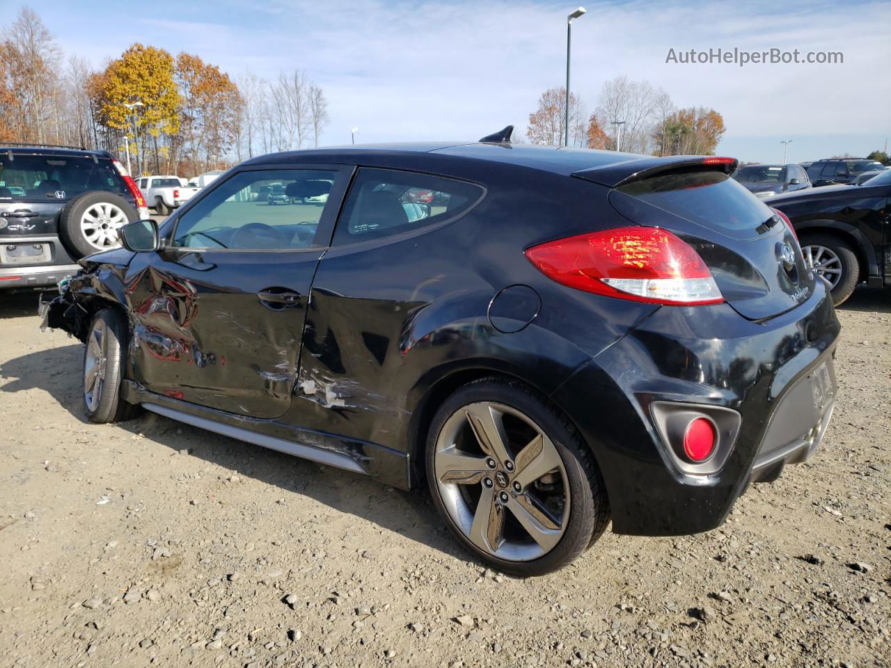 2013 Hyundai Veloster Turbo Black vin: KMHTC6AE9DU155710