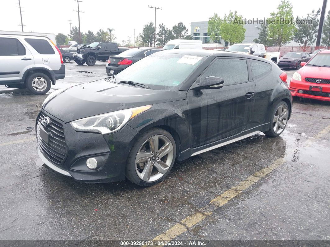 2013 Hyundai Veloster Turbo W/black Black vin: KMHTC6AE9DU158252