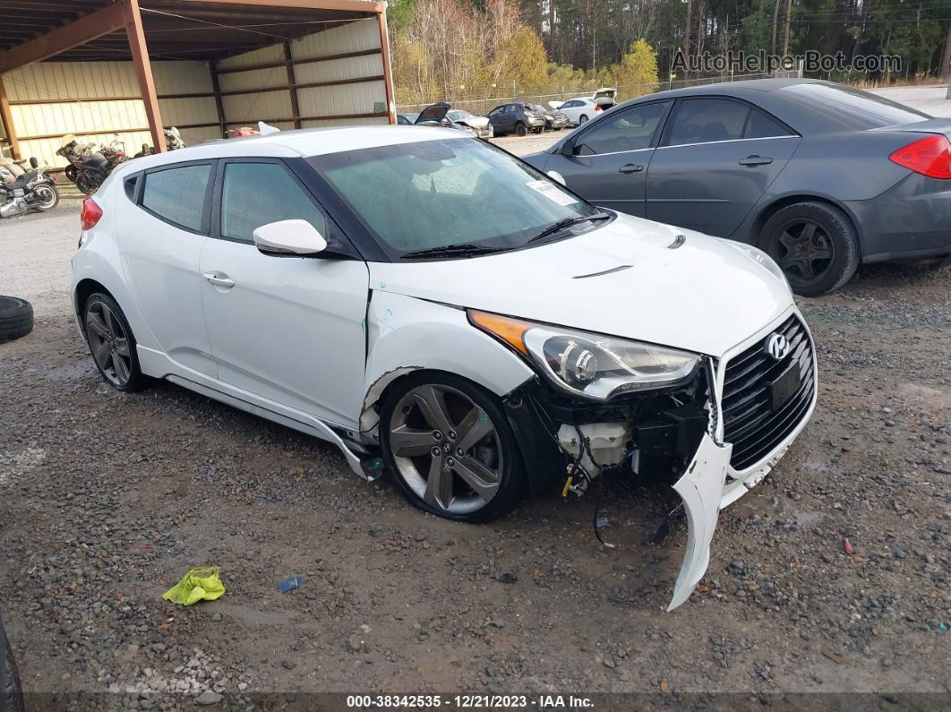 2013 Hyundai Veloster Turbo W/blue Белый vin: KMHTC6AE9DU163239