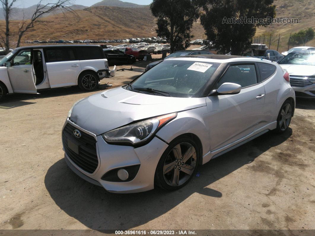 2013 Hyundai Veloster Turbo W/black Silver vin: KMHTC6AEXDU109108