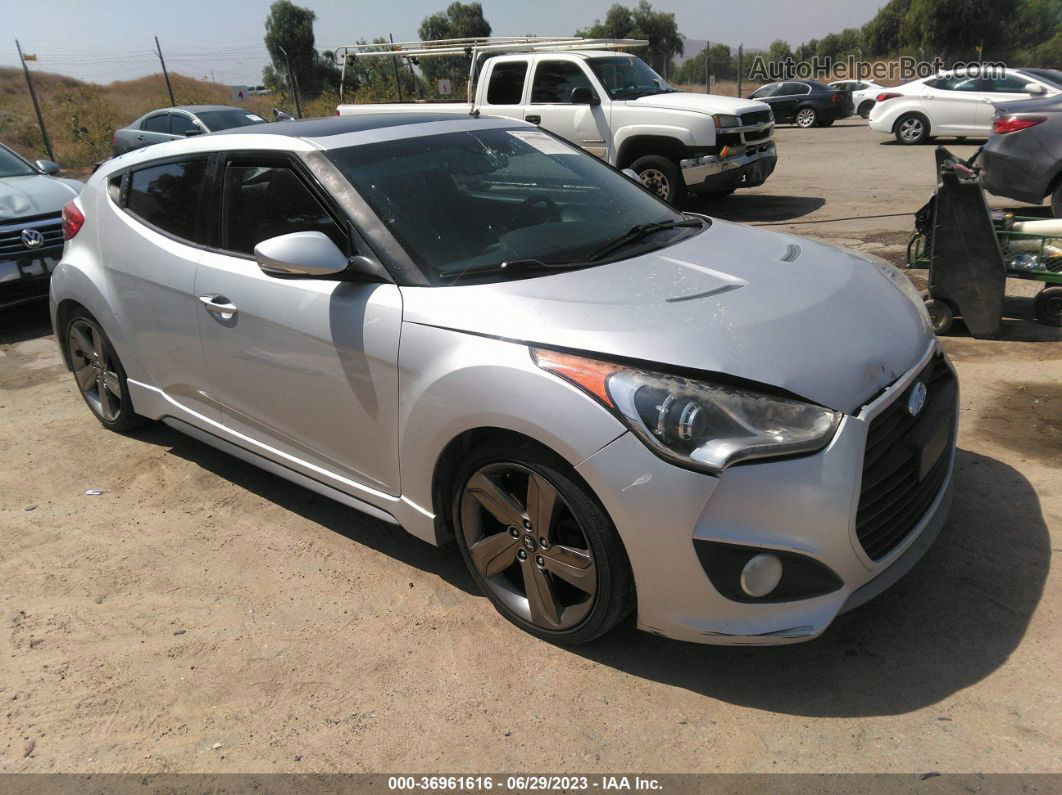 2013 Hyundai Veloster Turbo W/black Silver vin: KMHTC6AEXDU109108