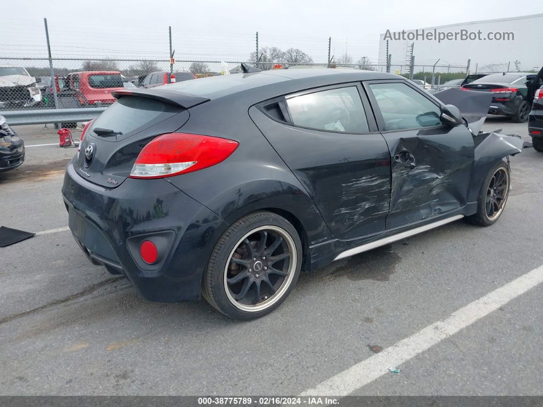 2013 Hyundai Veloster Turbo W/blue Black vin: KMHTC6AEXDU126720