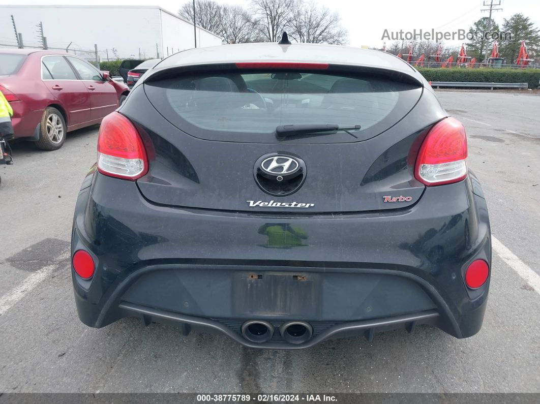 2013 Hyundai Veloster Turbo W/blue Black vin: KMHTC6AEXDU126720