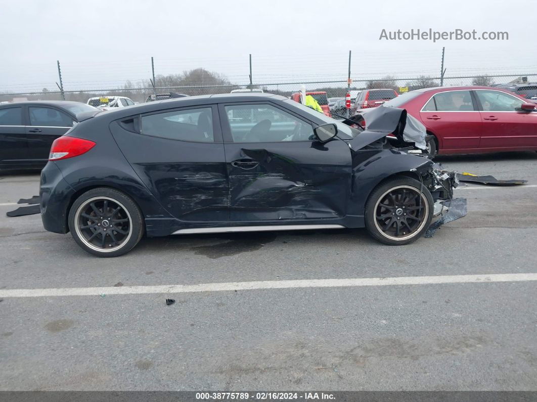 2013 Hyundai Veloster Turbo W/blue Black vin: KMHTC6AEXDU126720