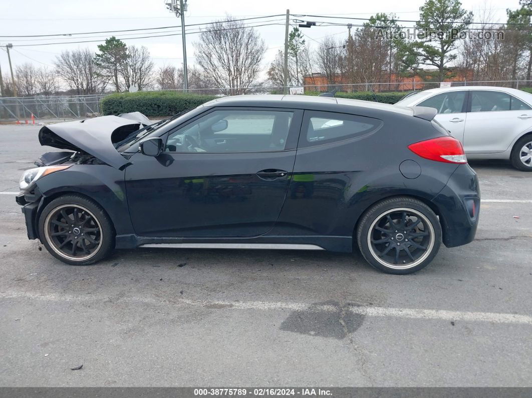 2013 Hyundai Veloster Turbo W/blue Black vin: KMHTC6AEXDU126720