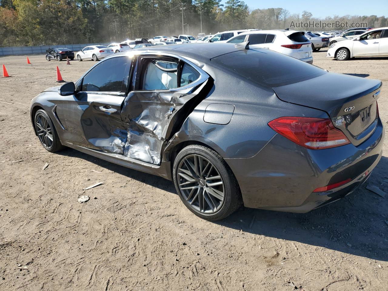 2019 Genesis G70 Elite Gray vin: KMTG34LA2KU014609