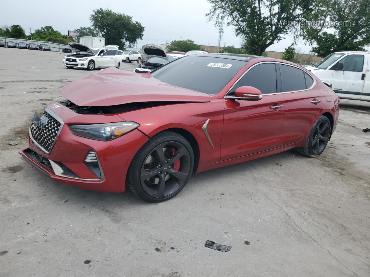 2019 Genesis G70 Prestige Red vin: KMTG34LE6KU015359