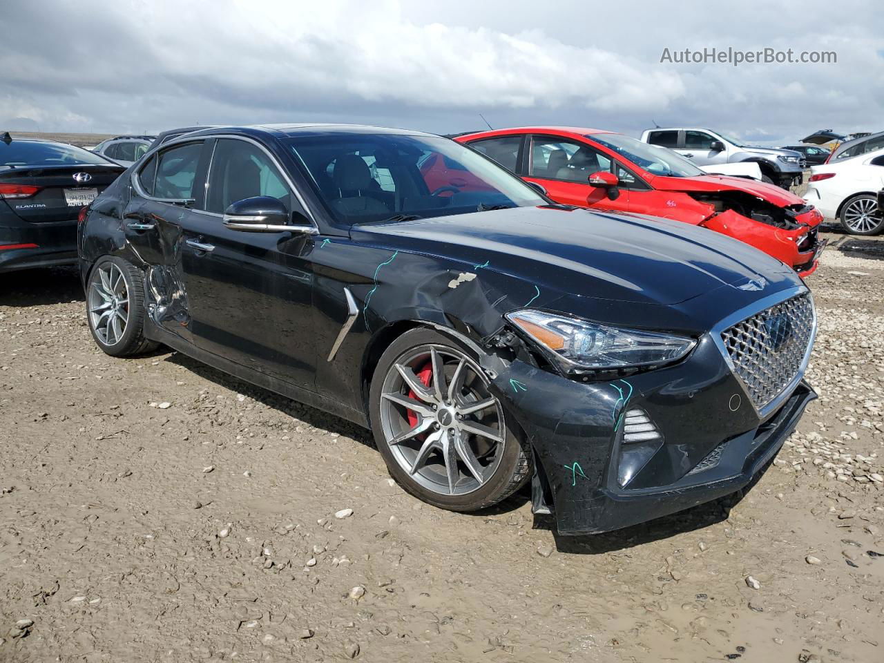 2019 Genesis G70 Prestige Black vin: KMTG34LE6KU026345