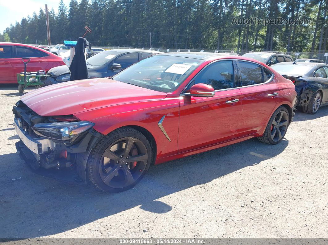 2019 Genesis G70 3.3t Dynamic Red vin: KMTG34LE9KU012987