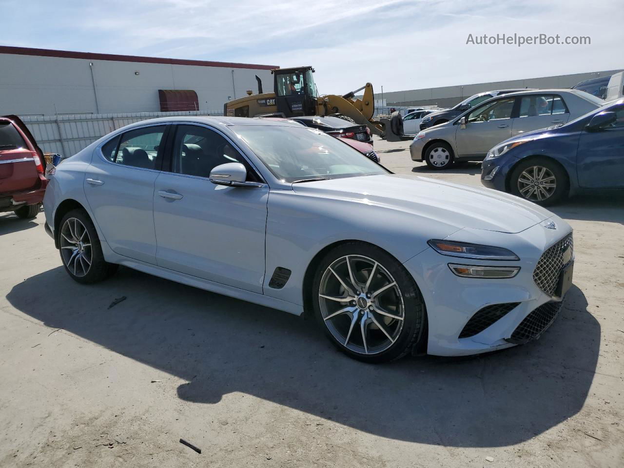 2022 Genesis G70 Base White vin: KMTG34TA0NU089801