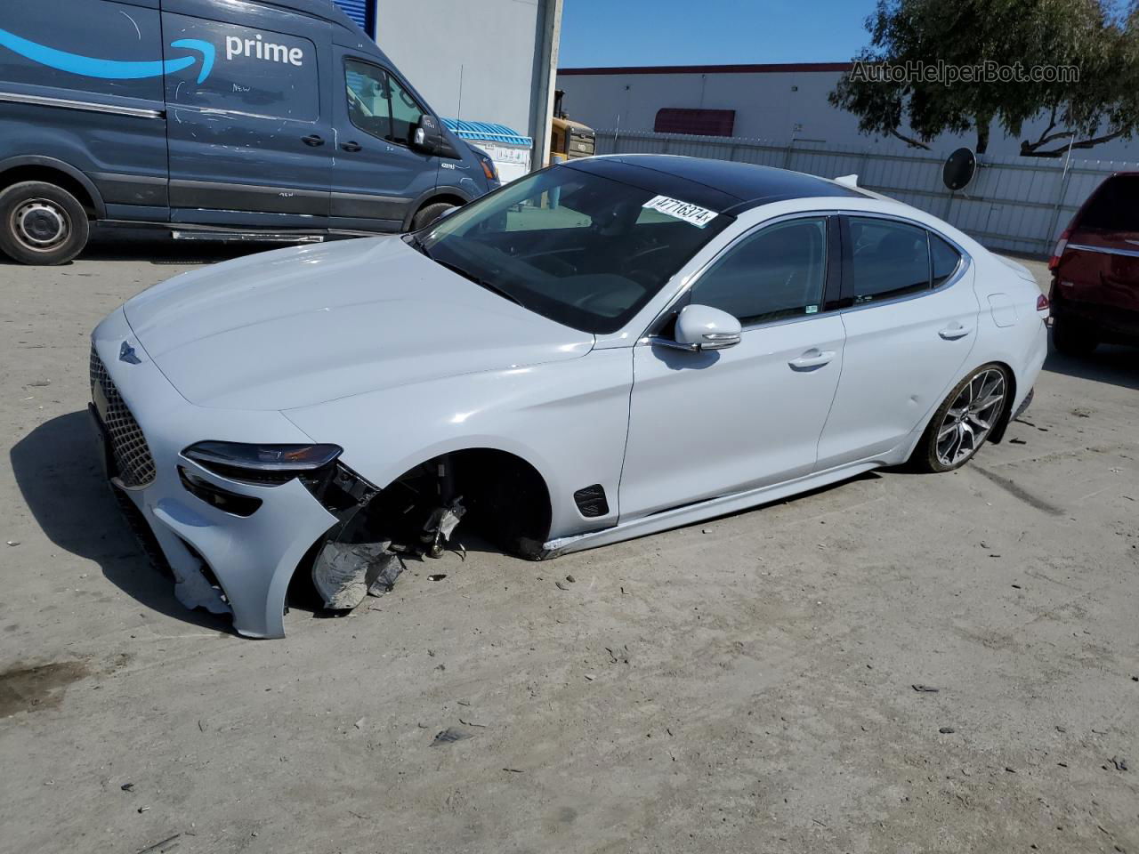 2022 Genesis G70 Base White vin: KMTG34TA0NU089801