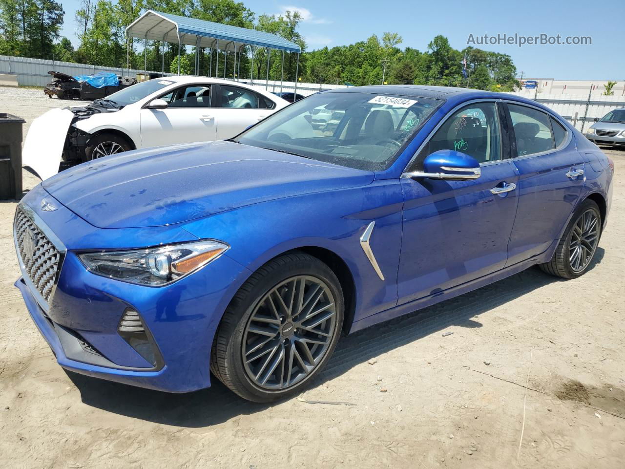 2019 Genesis G70 Prestige Blue vin: KMTG44LA1KU014890