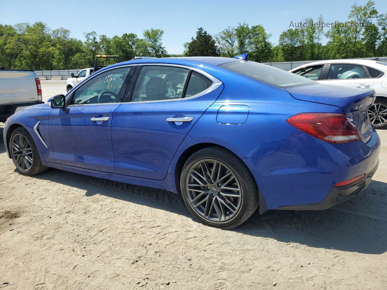 2019 Genesis G70 Prestige Blue vin: KMTG44LA1KU014890