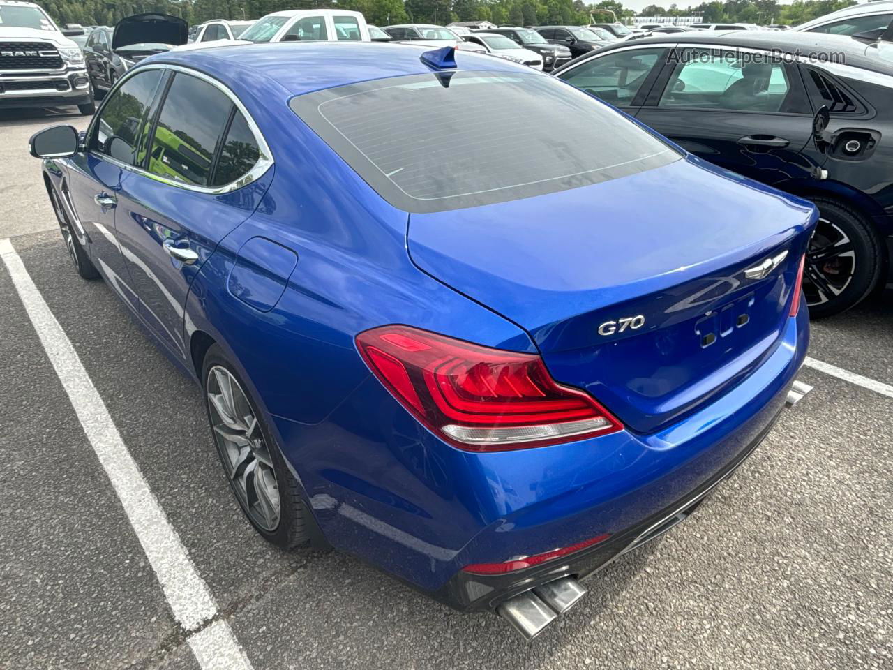 2019 Genesis G70 Advanced Blue vin: KMTG54LE2KU031956