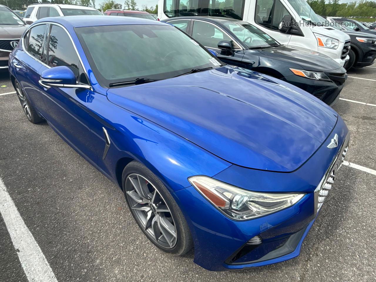 2019 Genesis G70 Advanced Blue vin: KMTG54LE2KU031956