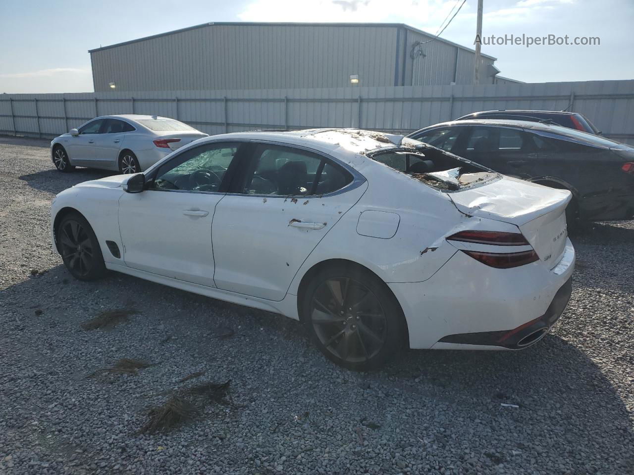 2022 Genesis G70 Base White vin: KMTG54TE2NU095774