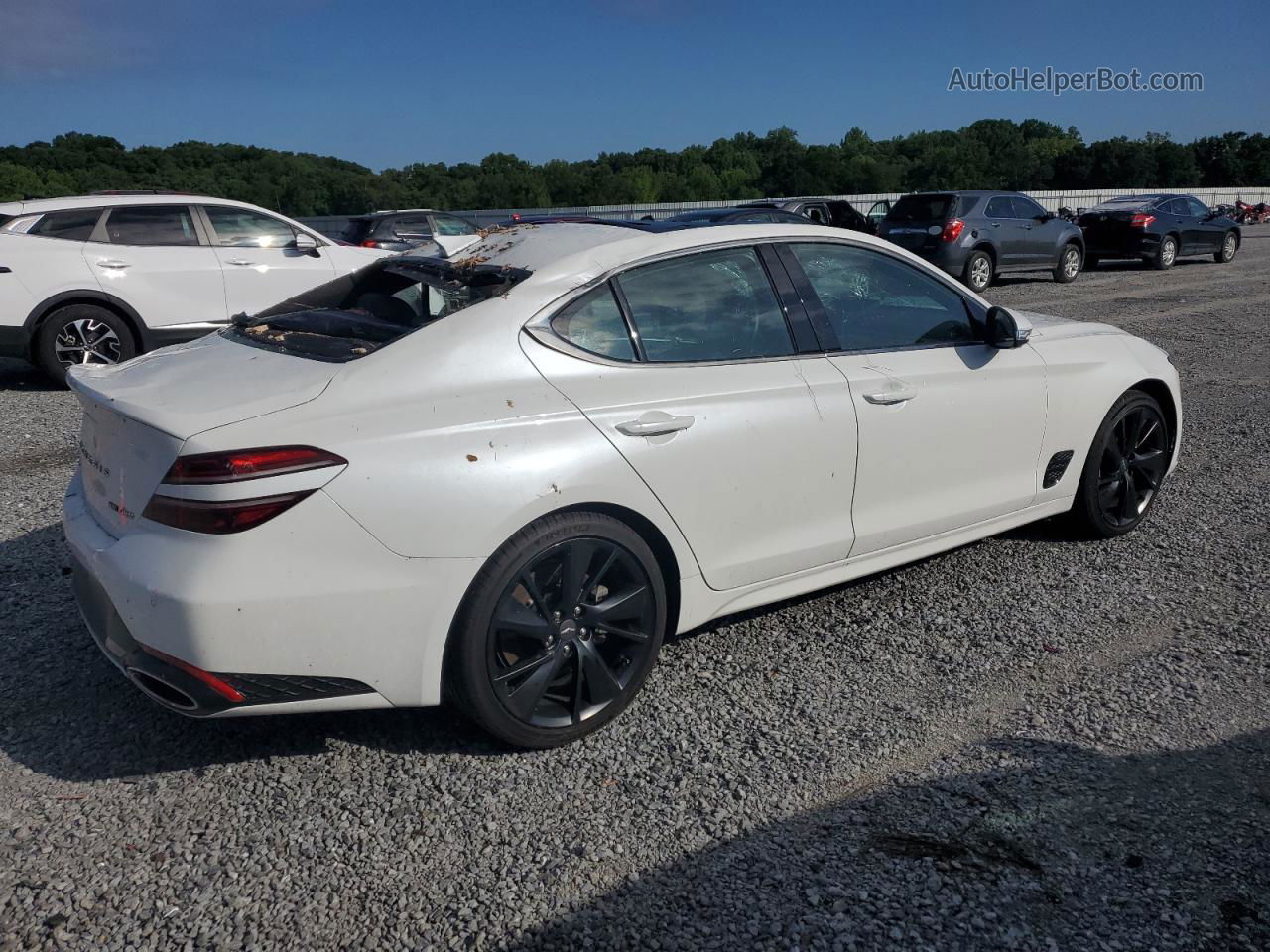 2022 Genesis G70 Base White vin: KMTG54TE2NU095774