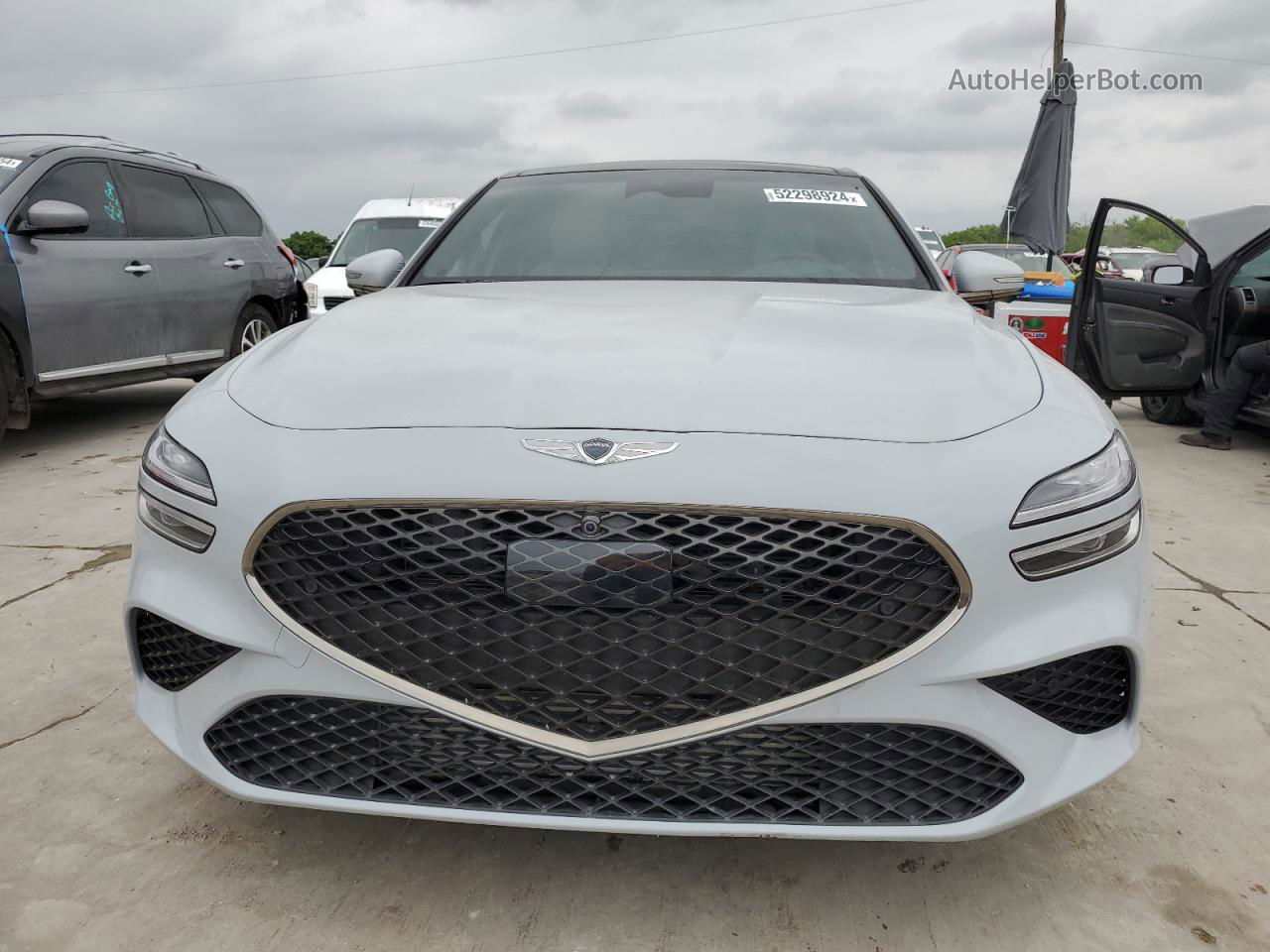 2022 Genesis G70 Base White vin: KMTG54TE7NU085709