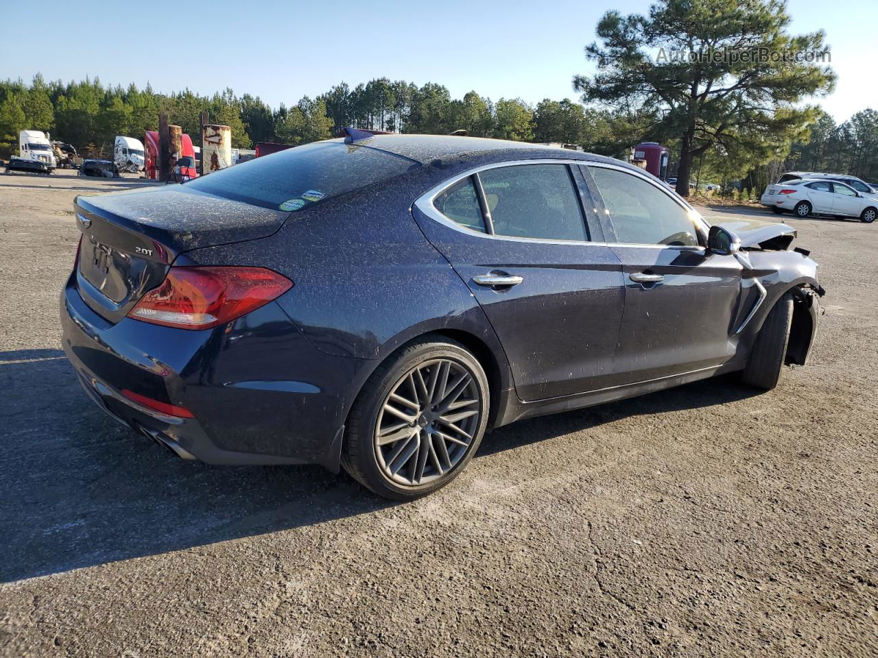 2019 Genesis G70 Advanced Синий vin: KMTG64LA5KU024526