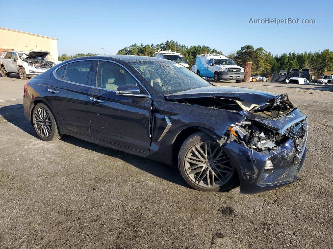 2019 Genesis G70 Advanced Синий vin: KMTG64LA5KU024526