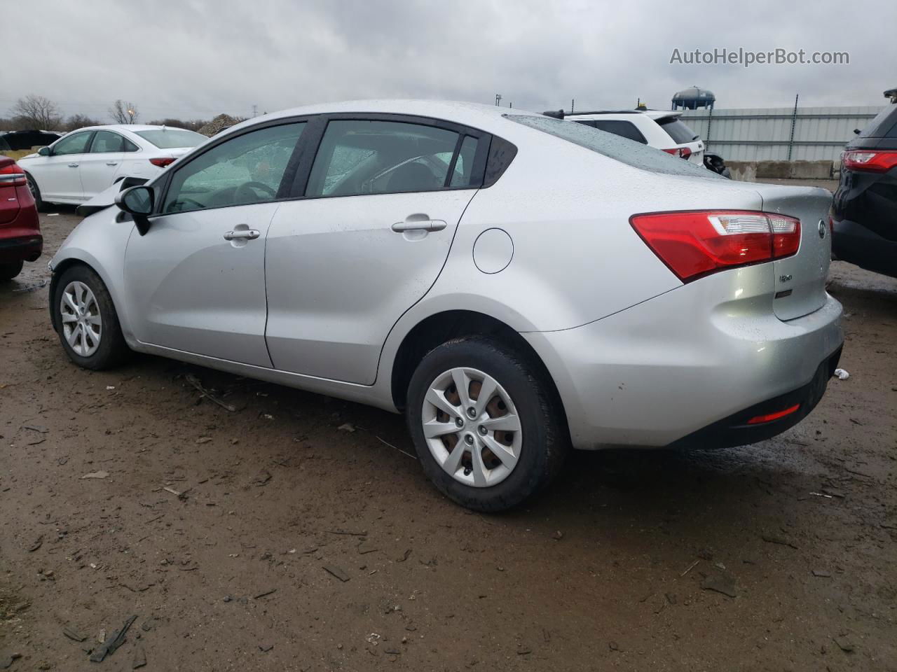 2013 Kia Rio Lx Silver vin: KNADM4A30D6106714