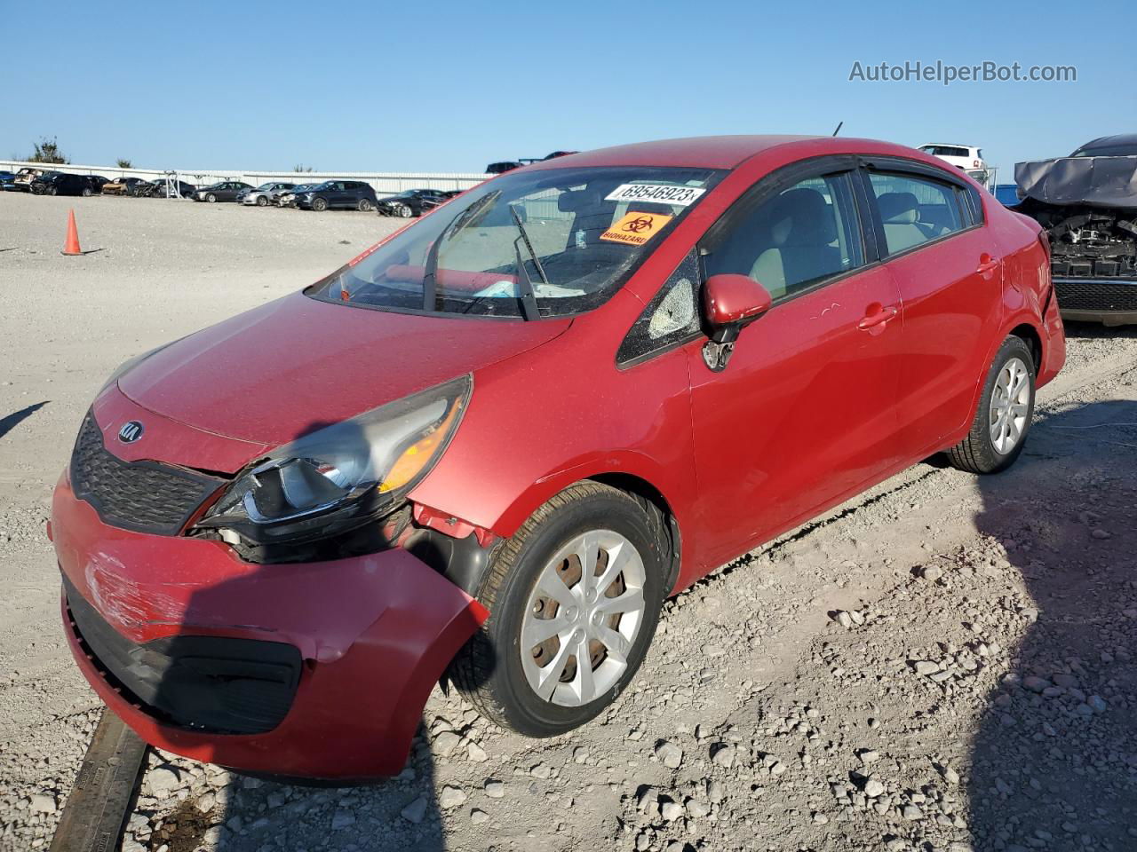 2013 Kia Rio Lx Red vin: KNADM4A30D6170882