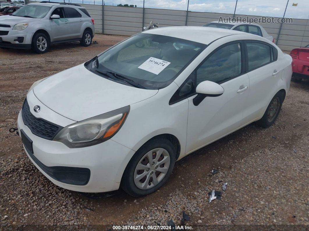 2013 Kia Rio Lx White vin: KNADM4A30D6191537