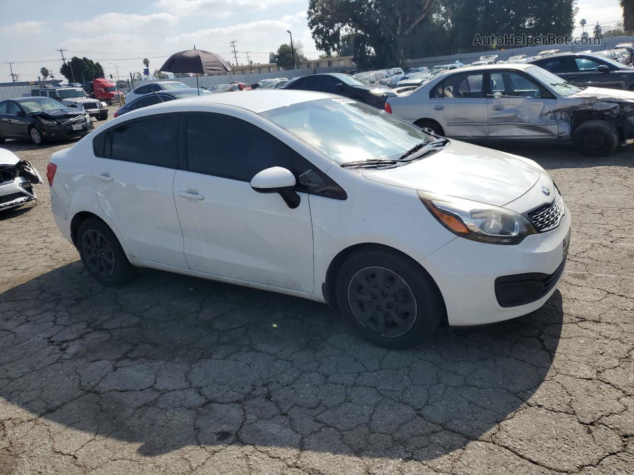 2013 Kia Rio Lx White vin: KNADM4A30D6231566