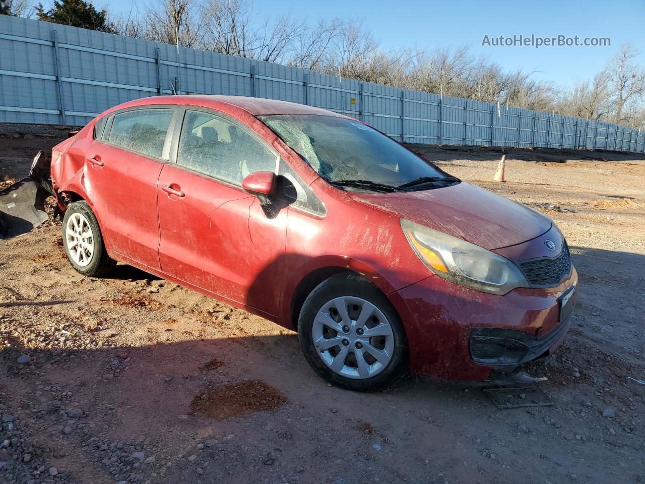 2013 Kia Rio Lx Red vin: KNADM4A30D6265281