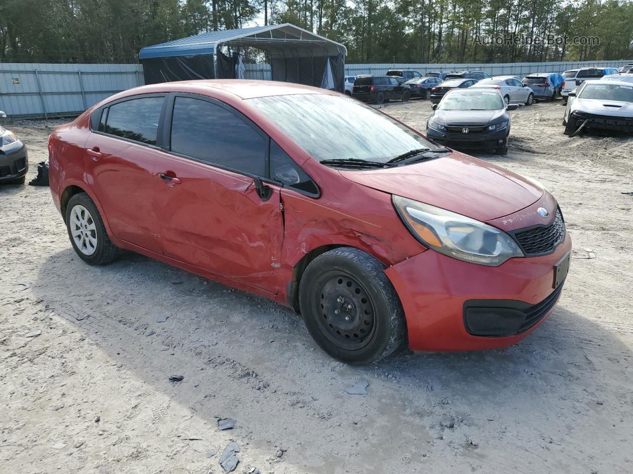 2013 Kia Rio Lx Red vin: KNADM4A30D6272540