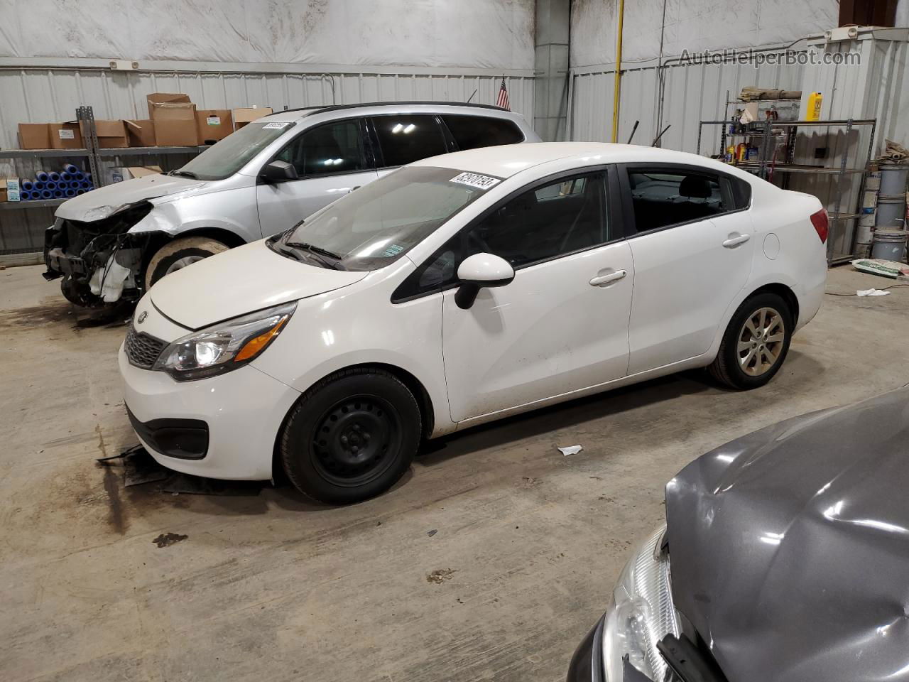 2013 Kia Rio Lx White vin: KNADM4A30D6283490