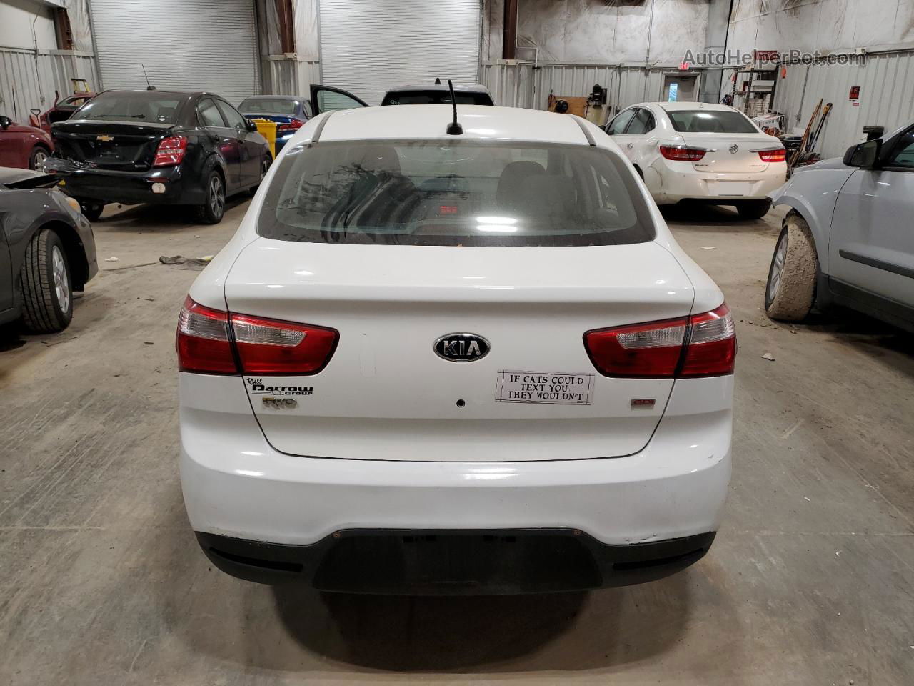 2013 Kia Rio Lx White vin: KNADM4A30D6283490