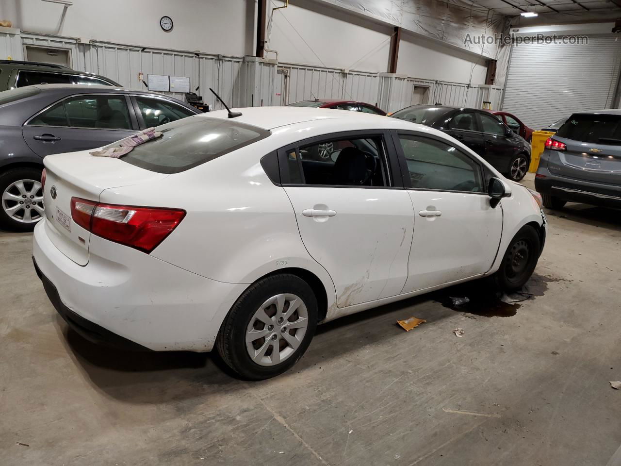 2013 Kia Rio Lx White vin: KNADM4A30D6283490