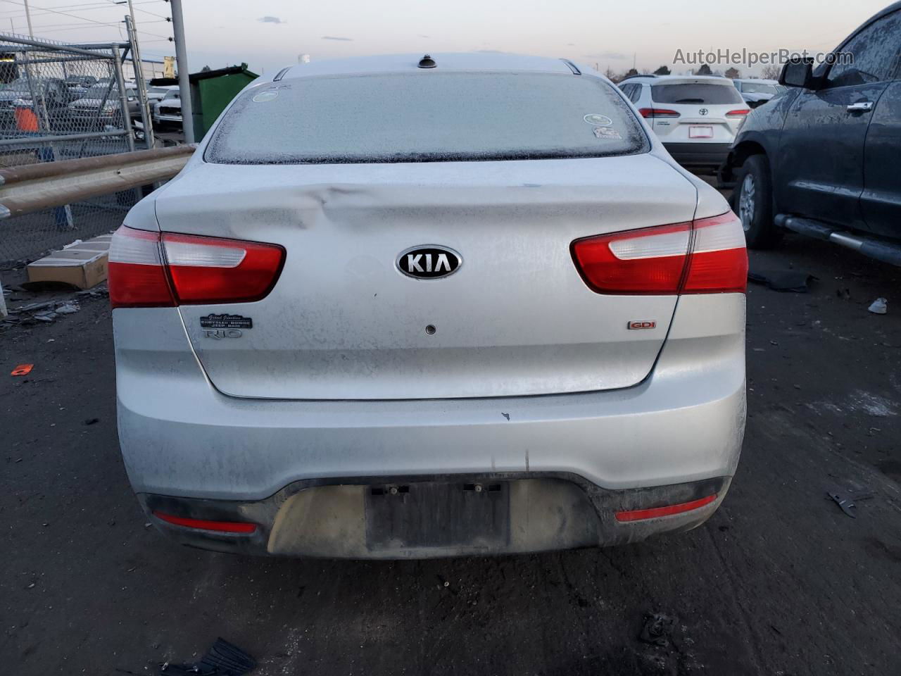 2013 Kia Rio Lx Silver vin: KNADM4A30D6307920