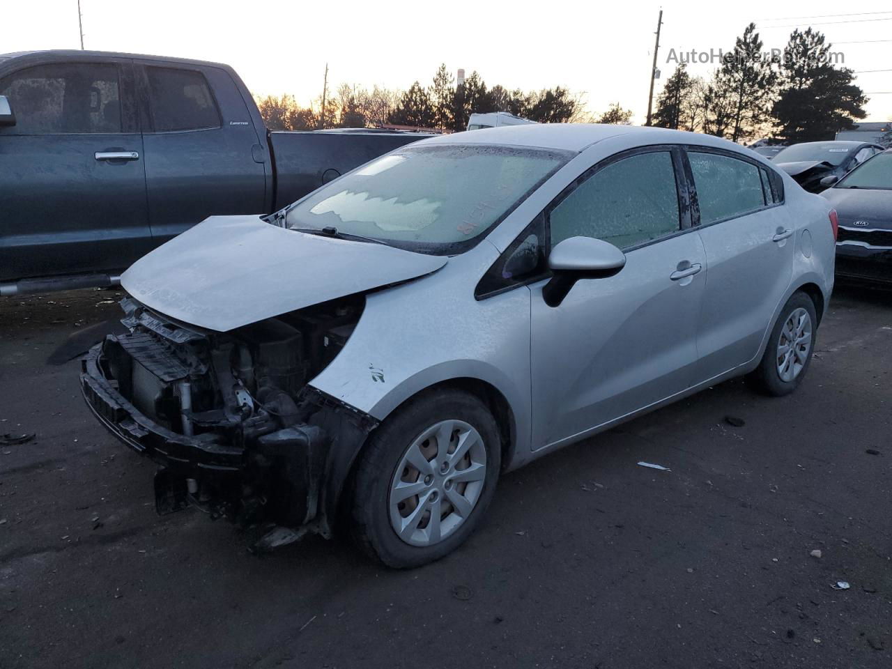 2013 Kia Rio Lx Silver vin: KNADM4A30D6307920