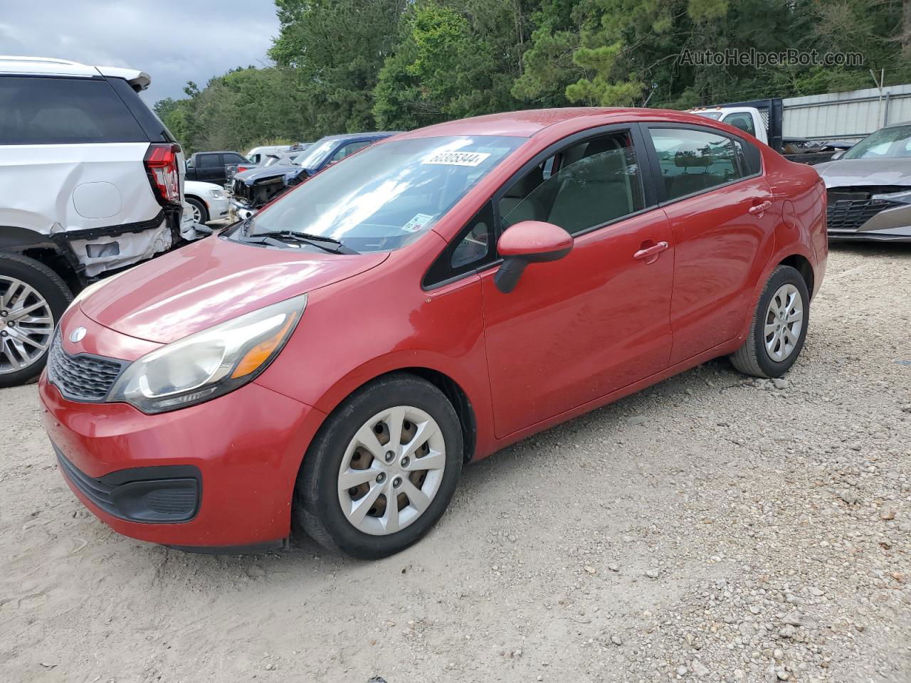 2014 Kia Rio Lx Red vin: KNADM4A30E6330082