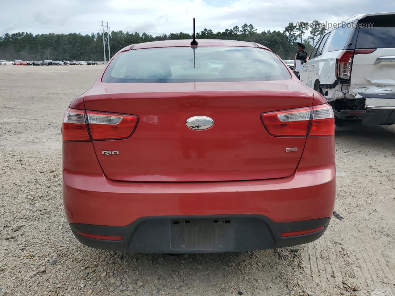 2014 Kia Rio Lx Red vin: KNADM4A30E6330082