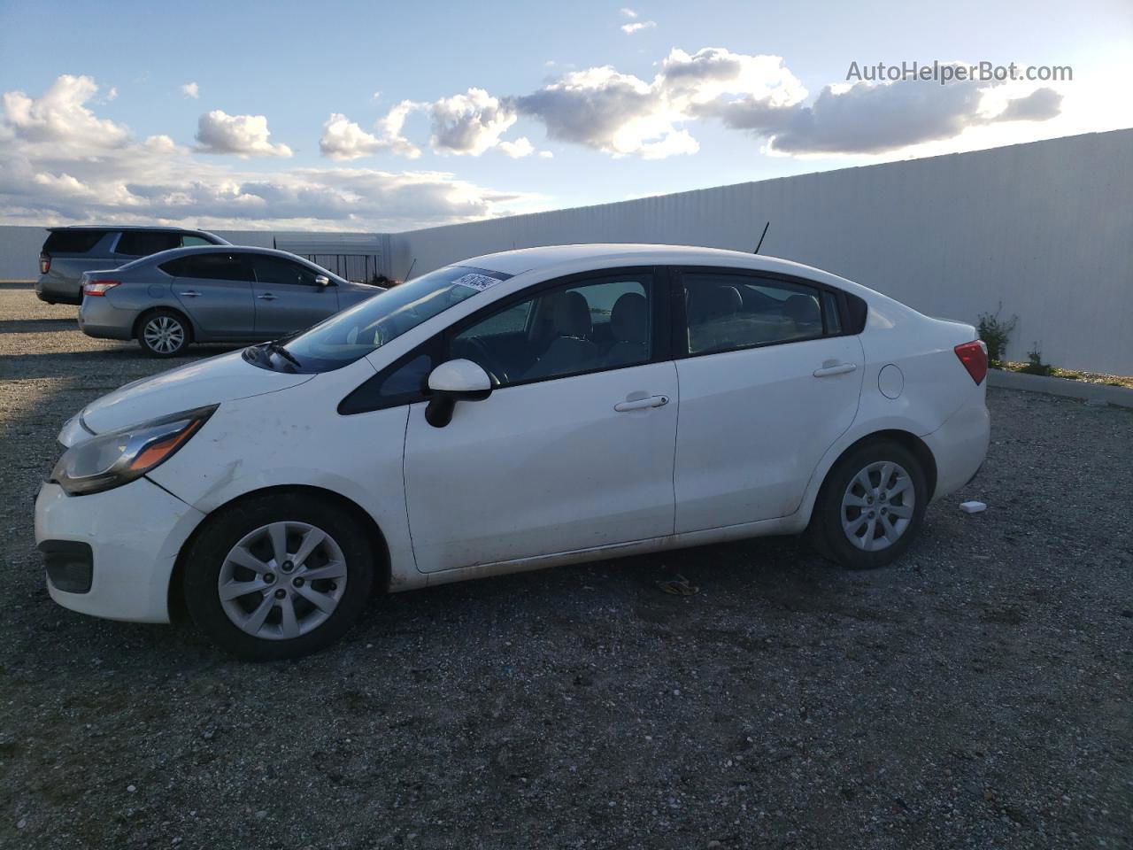 2014 Kia Rio Lx White vin: KNADM4A30E6388175