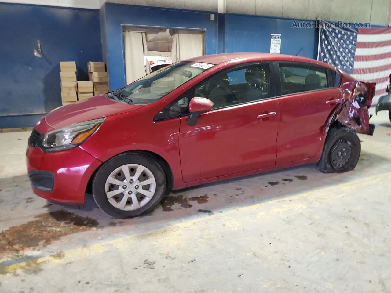 2014 Kia Rio Lx Red vin: KNADM4A30E6420249