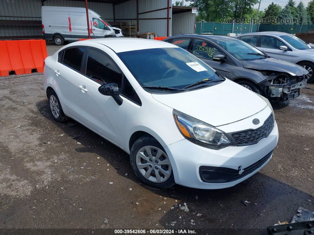 2013 Kia Rio Lx White vin: KNADM4A31D6120332