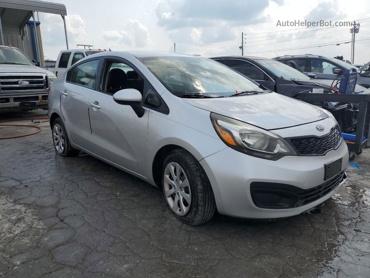 2013 Kia Rio Lx Silver vin: KNADM4A31D6137826